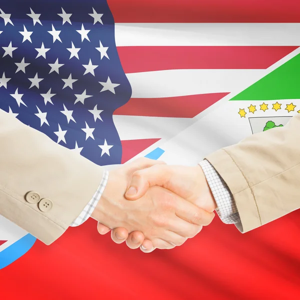 Businessmen handshake - United States and Equatorial Guinea — Stock Photo, Image