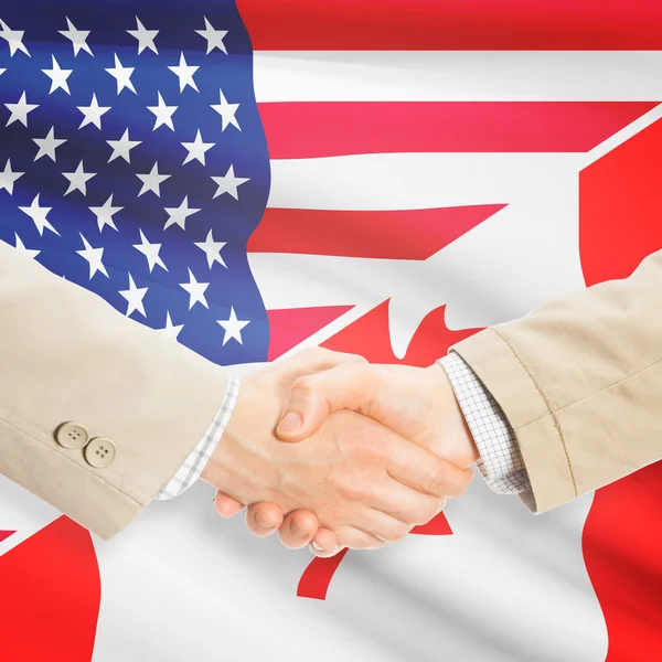 Businessmen handshake - United States and Canada — Stock Photo, Image