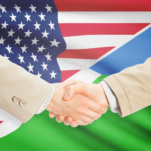 Podnikatelé handshake - USA a Džibuti — Stock fotografie