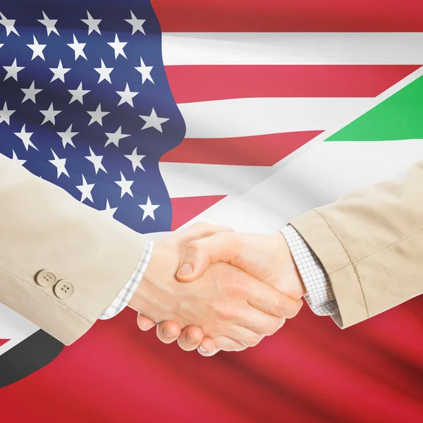 Unternehmer-Handshake - USA und Kuwait — Stockfoto