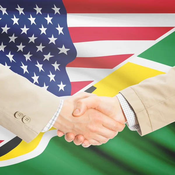 Stretta di mano degli uomini d'affari - Stati Uniti d'America e Guyana — Foto Stock