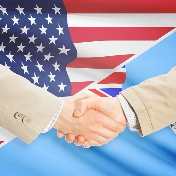 Stretta di mano degli uomini d'affari - Stati Uniti d'America e Isole Figi — Foto Stock