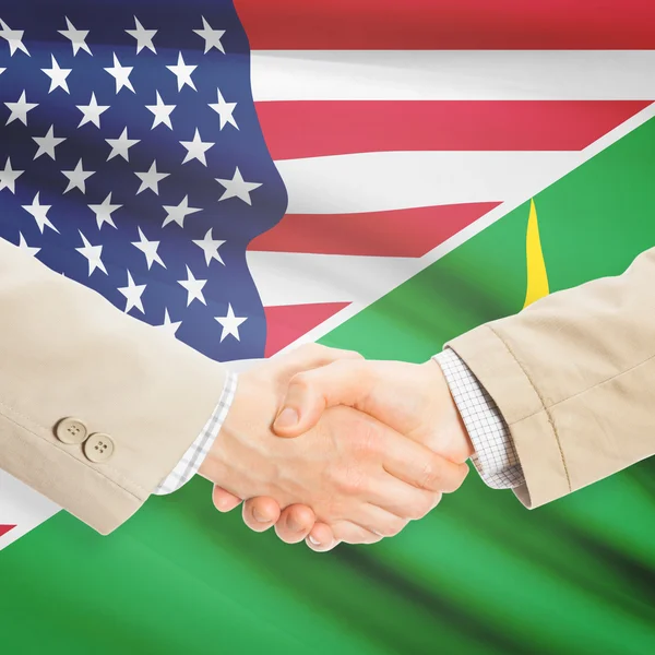 Unternehmer-Handshake - USA und Mauretanien — Stockfoto