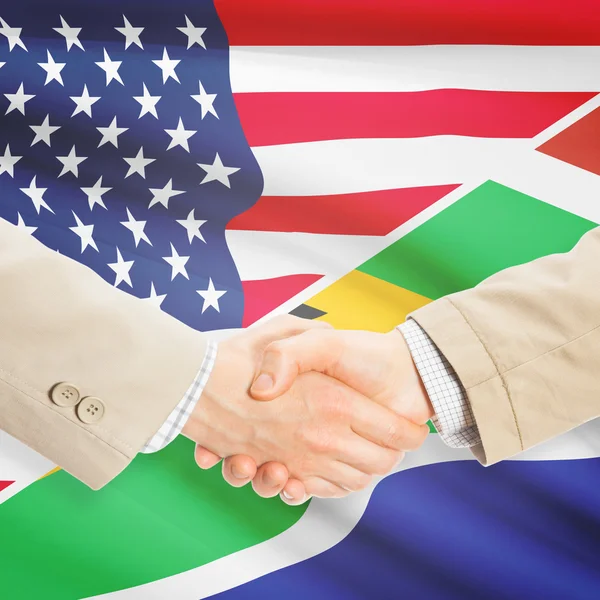 Бізнесмени рукостискання - Сполучених Штатів і Південно-Африканська Республіка — стокове фото