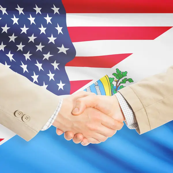 Unternehmer-Handshake - USA und San Marino — Stockfoto