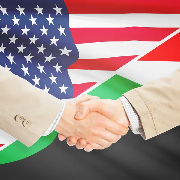 Stretta di mano degli uomini d'affari - Stati Uniti d'America e Sudan — Foto Stock