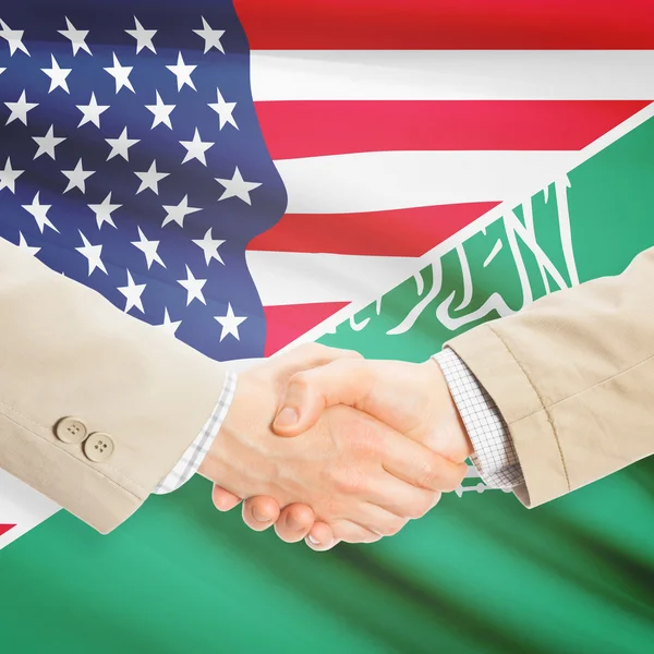 Stretta di mano degli uomini d'affari - Stati Uniti e Arabia Saudita — Foto Stock