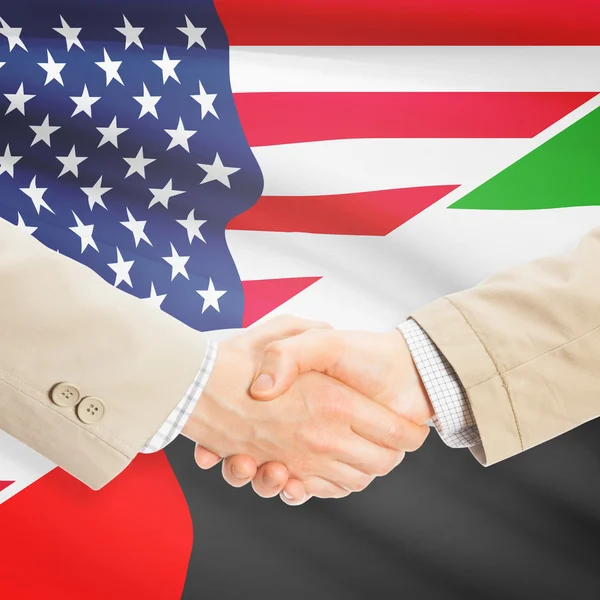 Unternehmer-Handshake - USA und Vereinigte Arabische Emirate — Stockfoto