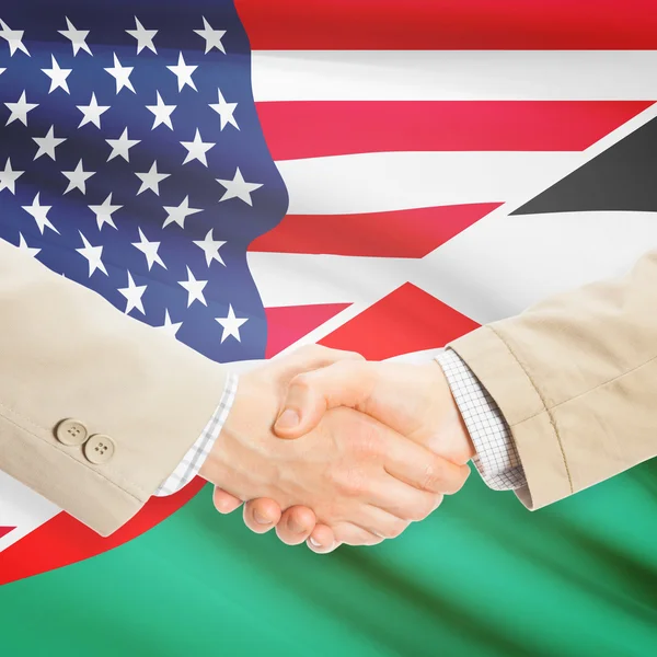 Businessmen handshake - United States and Palestine — Stock Photo, Image