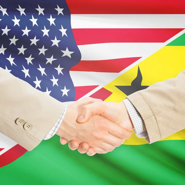 Businessmen handshake - United States and Sao Tome and Principe — Stock Photo, Image