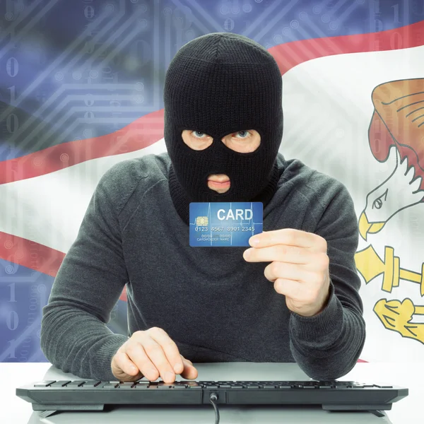 Concept of cybercrime with national flag on background - America — Stock Photo, Image