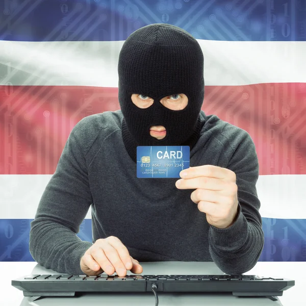 Concept de la cybercriminalité avec le drapeau national sur fond - Costa R — Photo