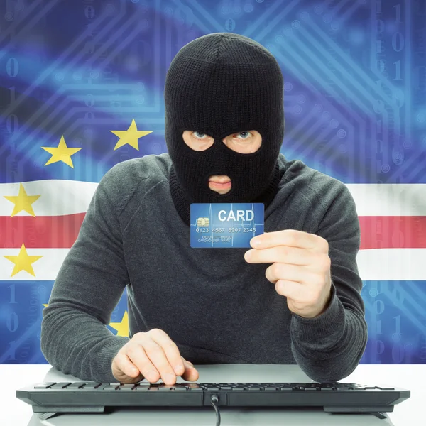 Concept de la cybercriminalité avec le drapeau national sur fond - Cap Ve — Photo