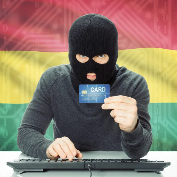 Concept of cybercrime with national flag on background - Ghana — Stock Photo, Image