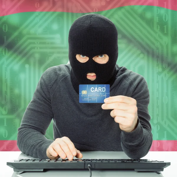 Concept of cybercrime with national flag on background - Maldive — Stock Photo, Image