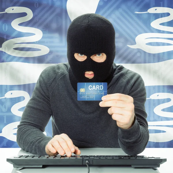 Concept of cybercrime with national flag on background - Martini — Stock Photo, Image