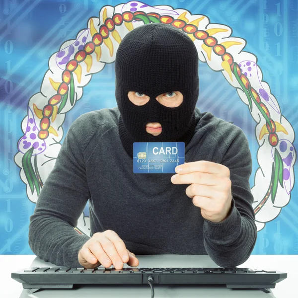 Concept of cybercrime with national flag on background - Norther — Stock Photo, Image