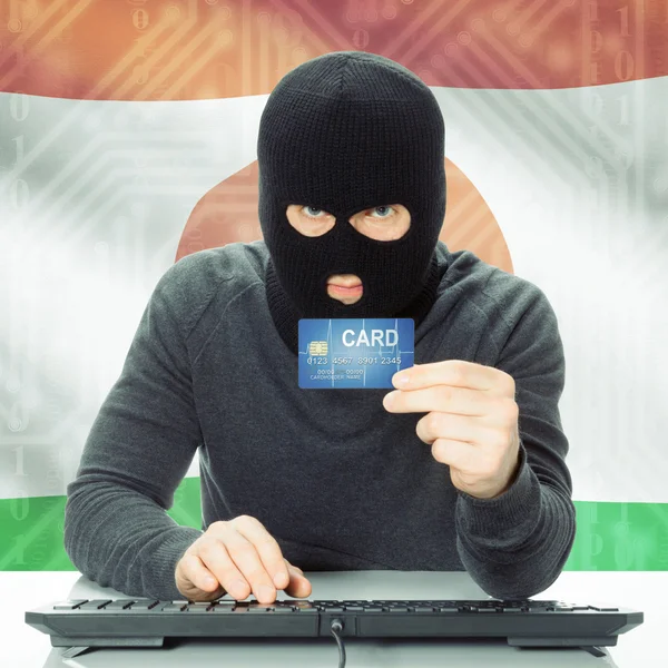 Concept of cybercrime with national flag on background - Niger — Stock Photo, Image