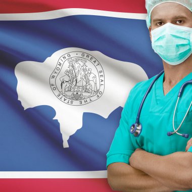 Cerrah bizimle arka plan serisi - Wyoming bayrakları devletler