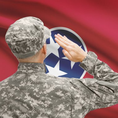 Bize Devlet bayrağı serisi - Tennessee selamlayan asker