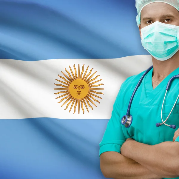 배경 시리즈-아르헨티나 플래그와 함께 외과 의사 — 스톡 사진