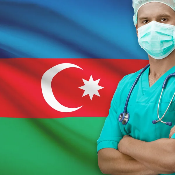 Chirurgo con la bandierina sulla serie della priorità bassa - Azerbaijan — Foto Stock