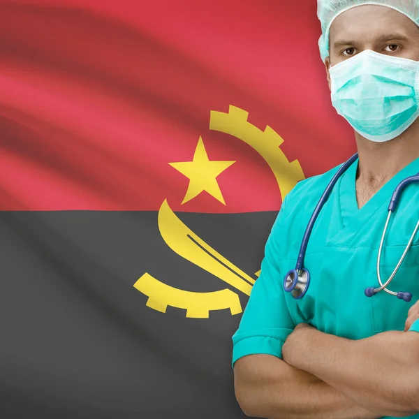 Chirurg met vlag op achtergrond serie - Angola — Stockfoto