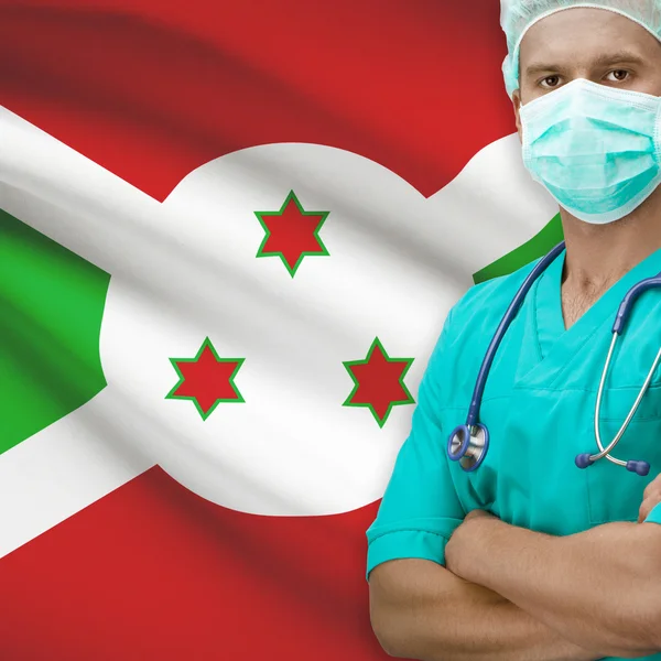 Chirurgien avec le drapeau sur la série de fond - Burundi — Photo
