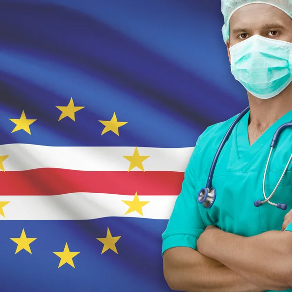 Surgeon with flag on background series - Cape Verde — Stock Photo, Image