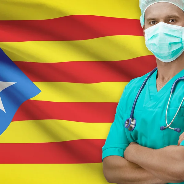 Surgeon with flag on background series - Estrelada — Stock Photo, Image