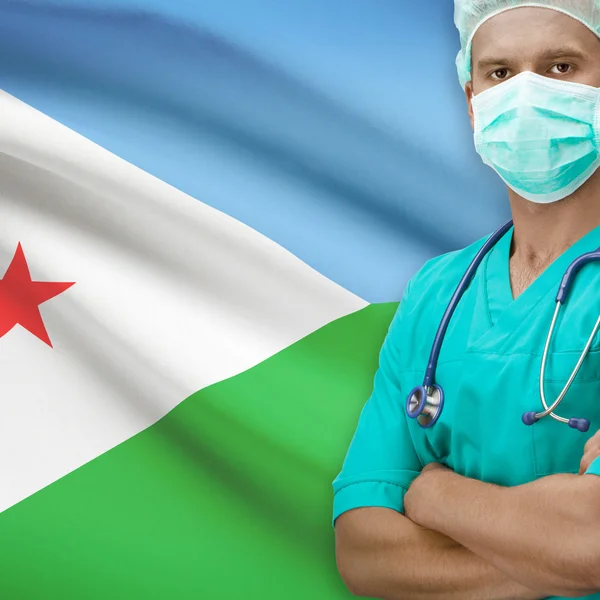 Cerrah ile arka plan serisi - Cibuti bayrağı — Stok fotoğraf