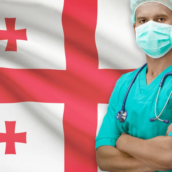 Chirurgien avec le drapeau sur la série de fond - Géorgie — Photo