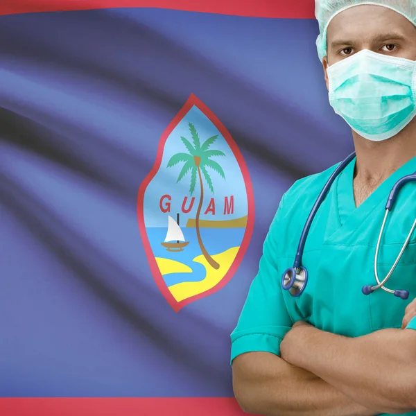 Chirurgien avec le drapeau sur la série de fond - Guam — Photo
