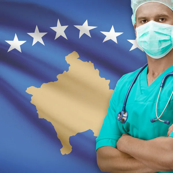 Surgeon with flag on background series - Kosovo — Stock Photo, Image