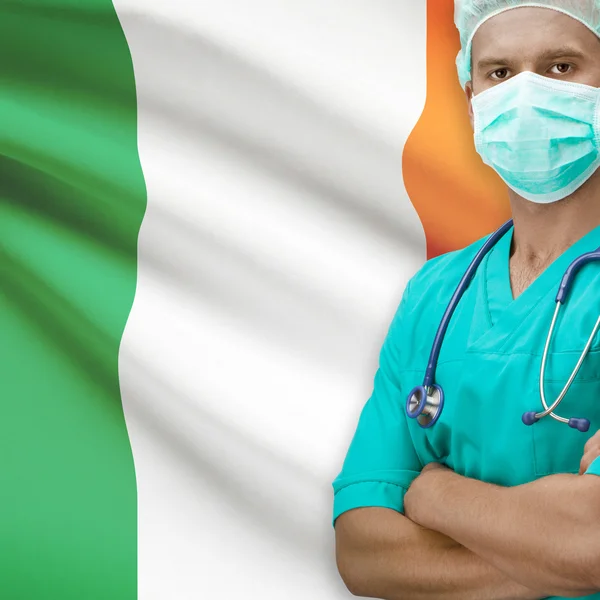 Surgeon with flag on background series - Ireland — kuvapankkivalokuva