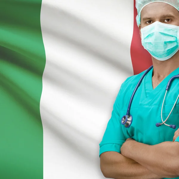 Surgeon with flag on background series - Italy — Stock Photo, Image