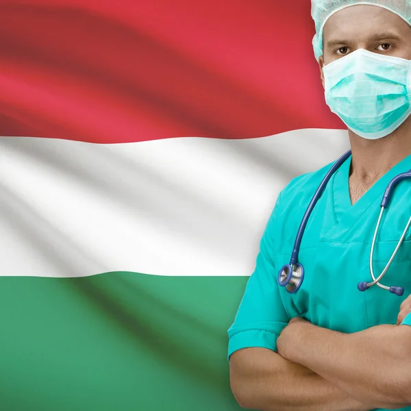 Kirurg med flaggan på bakgrunden serien - Ungern — Stockfoto