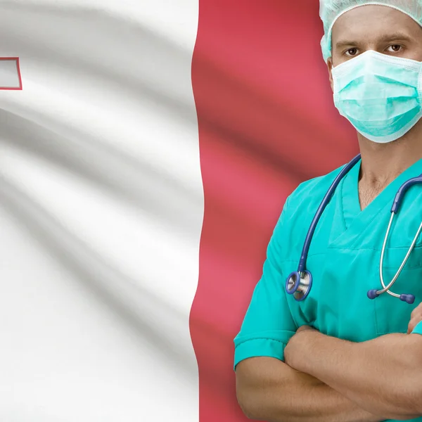 Chirurg z flagi na tle serii - Malta — Zdjęcie stockowe