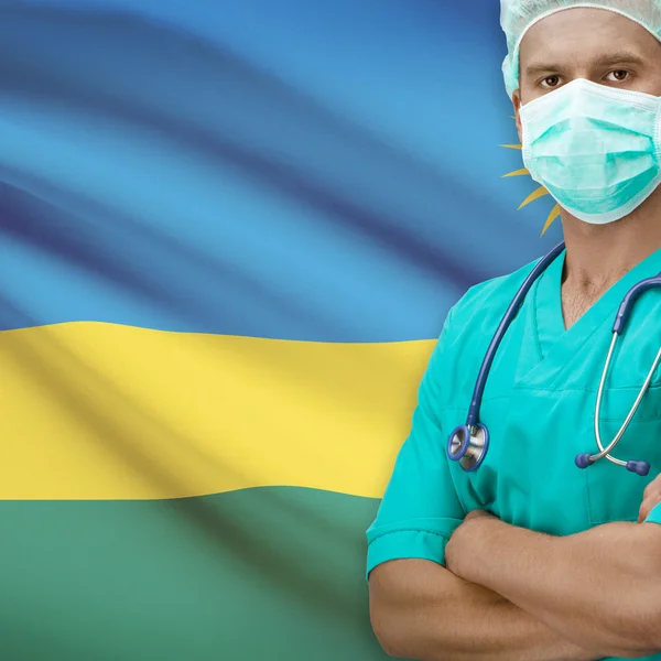 Chirurg met vlag op achtergrond serie - Rwanda — Stockfoto
