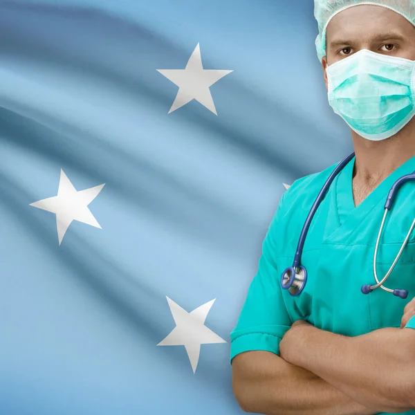 Surgeon with flag on background series - Micronesia — Stock Photo, Image