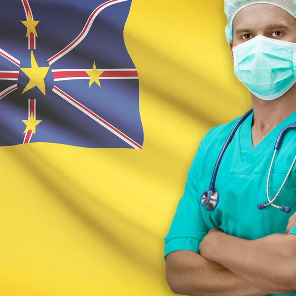 Chirurg mit Flagge auf Hintergrund-Serie - Niue — Stockfoto