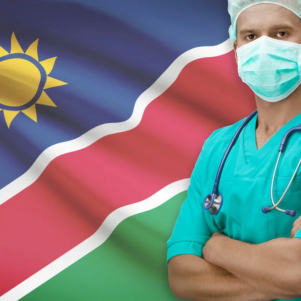 Surgeon with flag on background series - Namibia — Stock Photo, Image