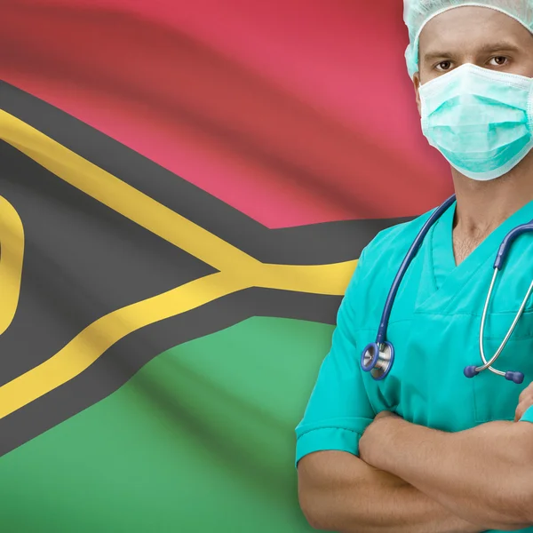 Surgeon with flag on background series - Vanuatu — Stock Photo, Image