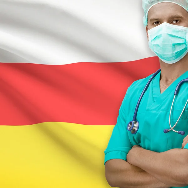 Chirurg mit Flagge auf Hintergrund-Serie - Süd-Ossetien — Stockfoto