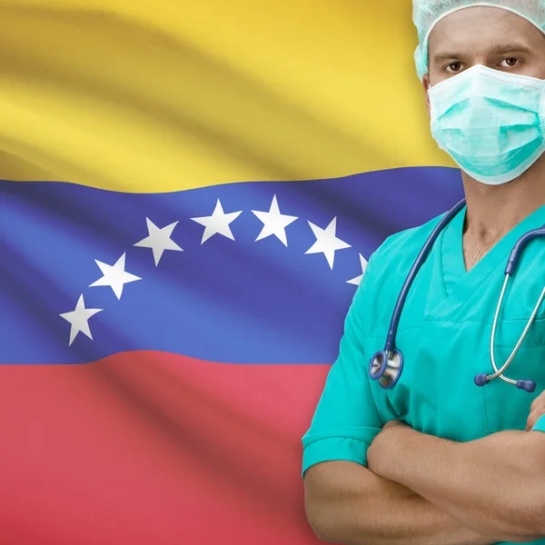 背景シリーズ - ベネズエラの旗と外科医 — ストック写真