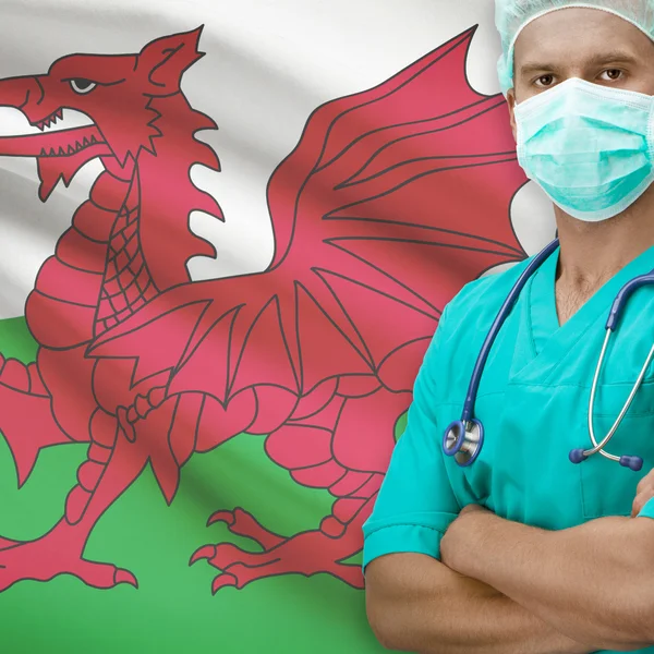 Chirurg mit Flagge auf Hintergrund-Serie - Wales — Stockfoto