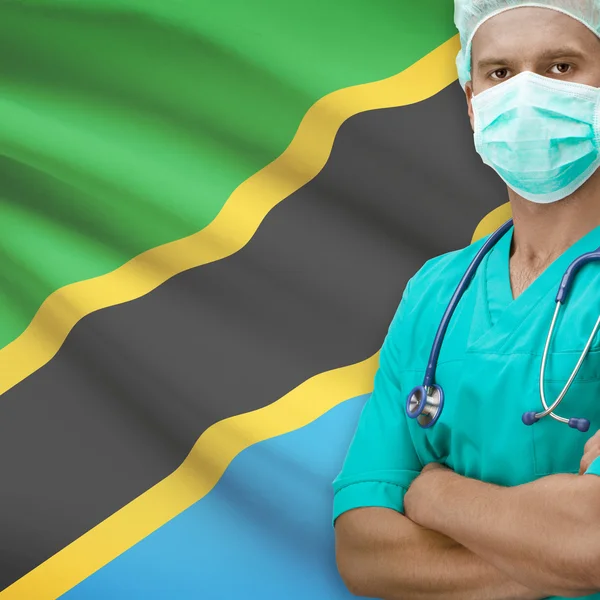 背景シリーズ - タンザニアのフラグと外科医 — ストック写真