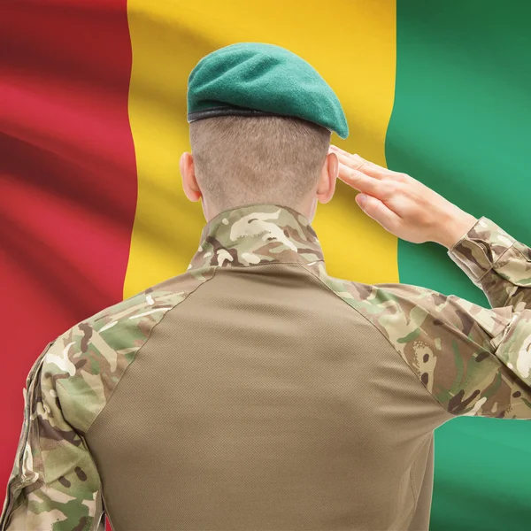 National military forces with flag on background conceptual seri — Stock Photo, Image