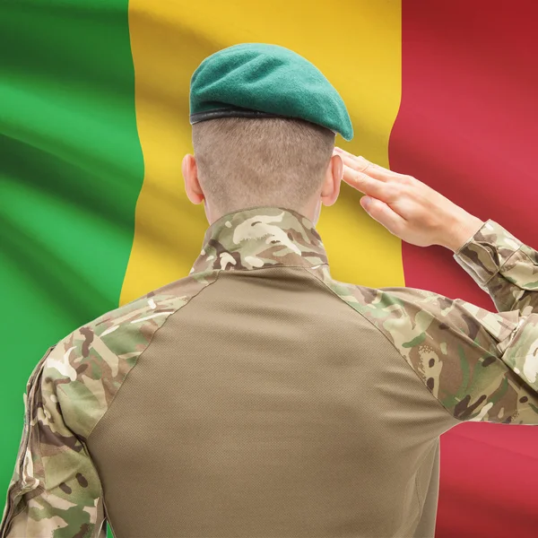 National military forces with flag on background conceptual seri — Stock Photo, Image