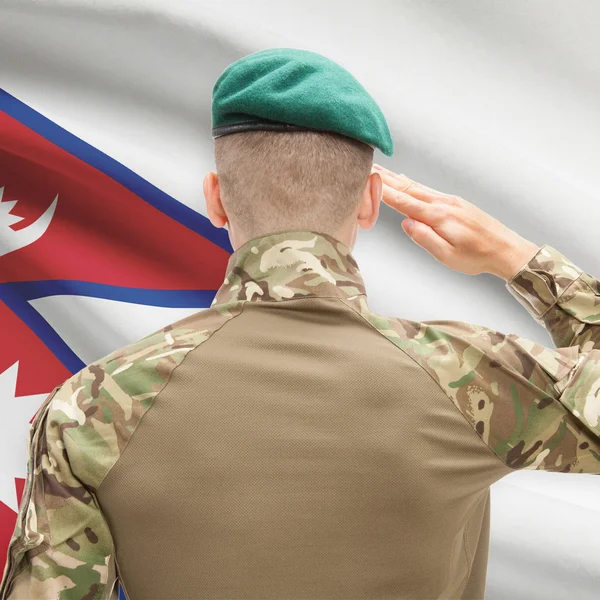 Nationale Streitkräfte mit Flagge auf Hintergrund konzeptionellen seri — Stockfoto